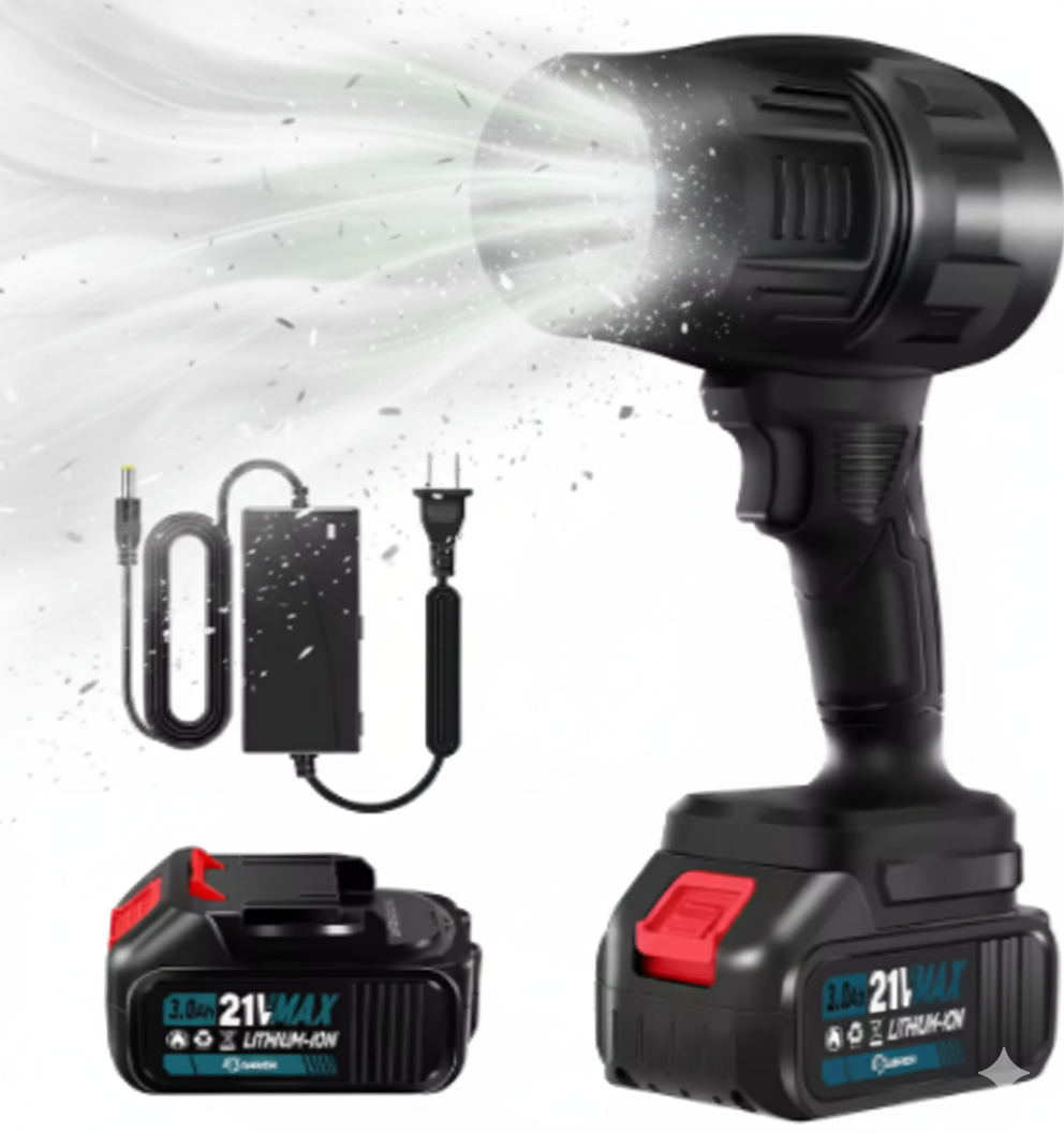 Souffleur électrique sans fil - grande puissance de souffle, séchage efficace, nettoyage rapide
