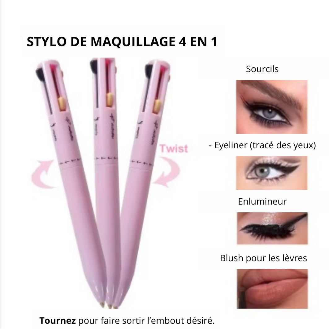 Stylo de maquillage 4 en 1 - Multifonction, glamour, élégant