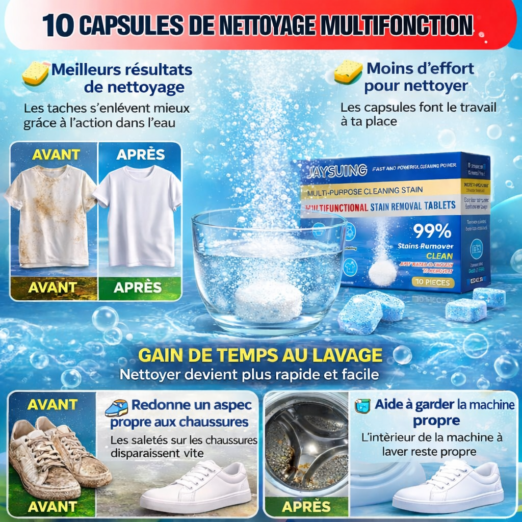 10 CAPSULES DE NETTOYAGE MULTIFONCTION